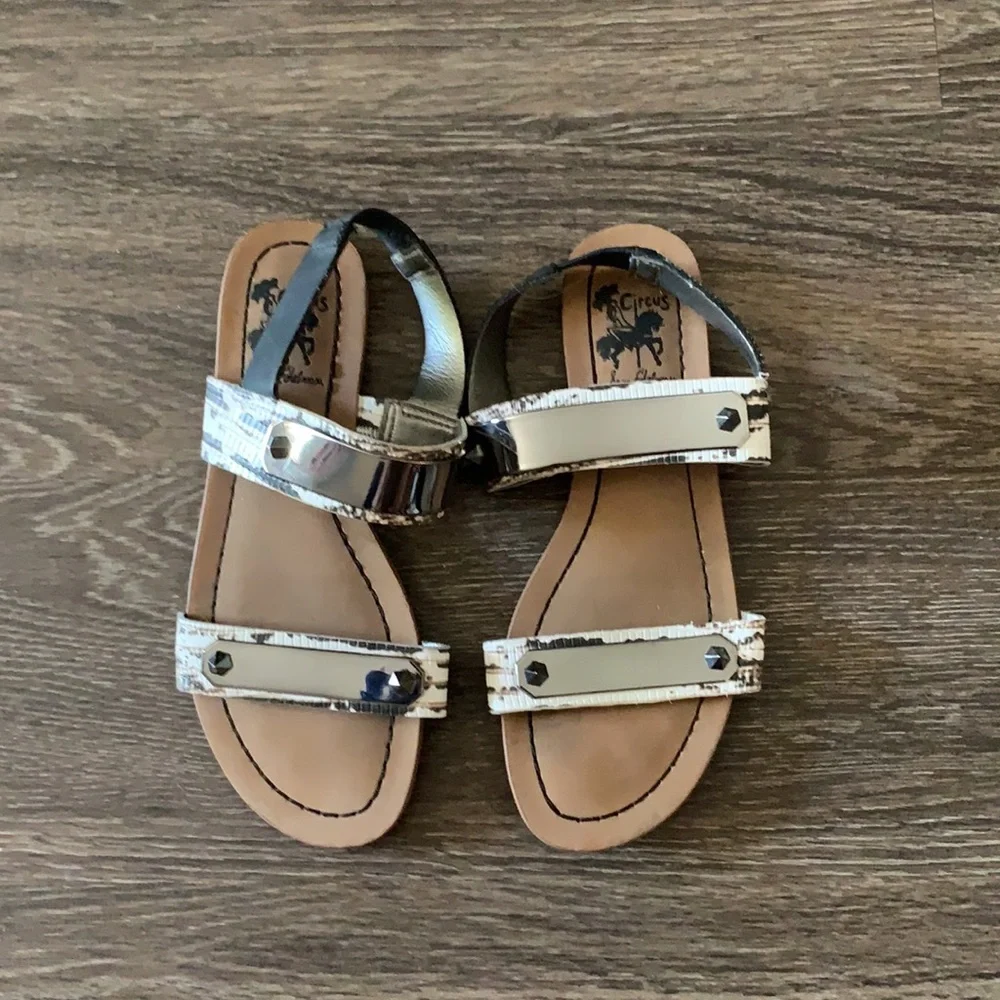 Circus by Sam Eldelman Metallic Brynn Faux Snake Skin Sandals - Picture 2 of 4